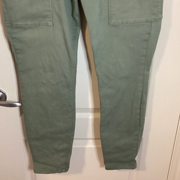 R Jeans Women's The High Rise Cargo Green Pants Size 33 Tall Stretchy Casual - Picture 3 of 11